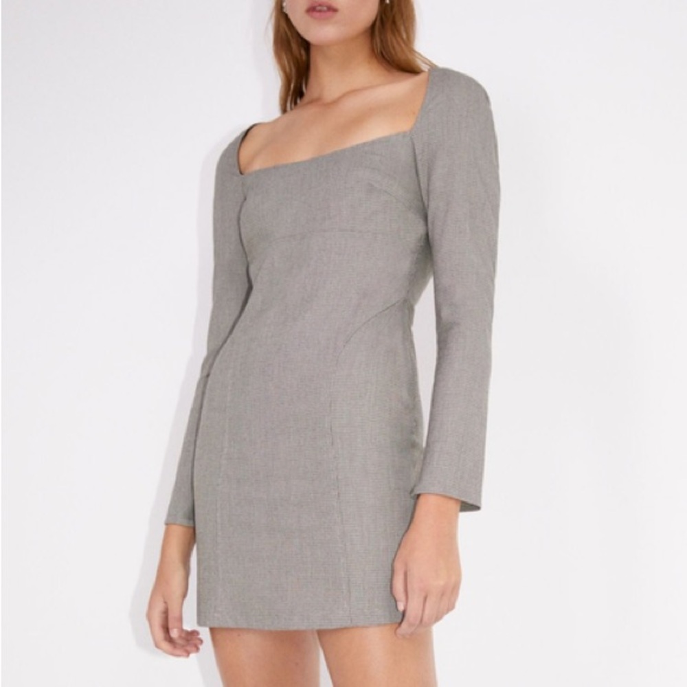 Zara Gray Long Sleeve Dress